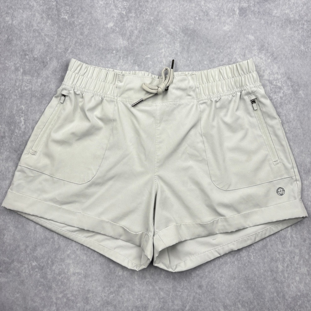Mondetta Outdoor Project Shorts Womens Medium Gray Stretch Hiking Cuffed Zip M
